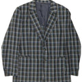 Vintage hombres 2 botones Blazer chaqueta Reino Unido 38 cheque gris medio