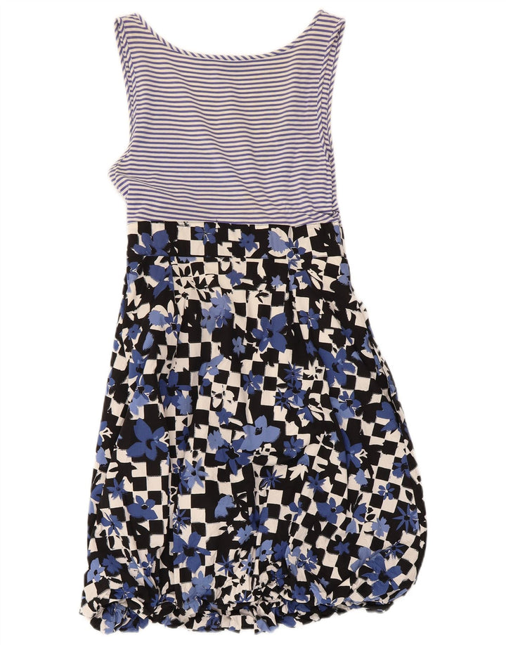 Moschino Mujer Vestido De Verano UK 8 Pequeño Azul Floral