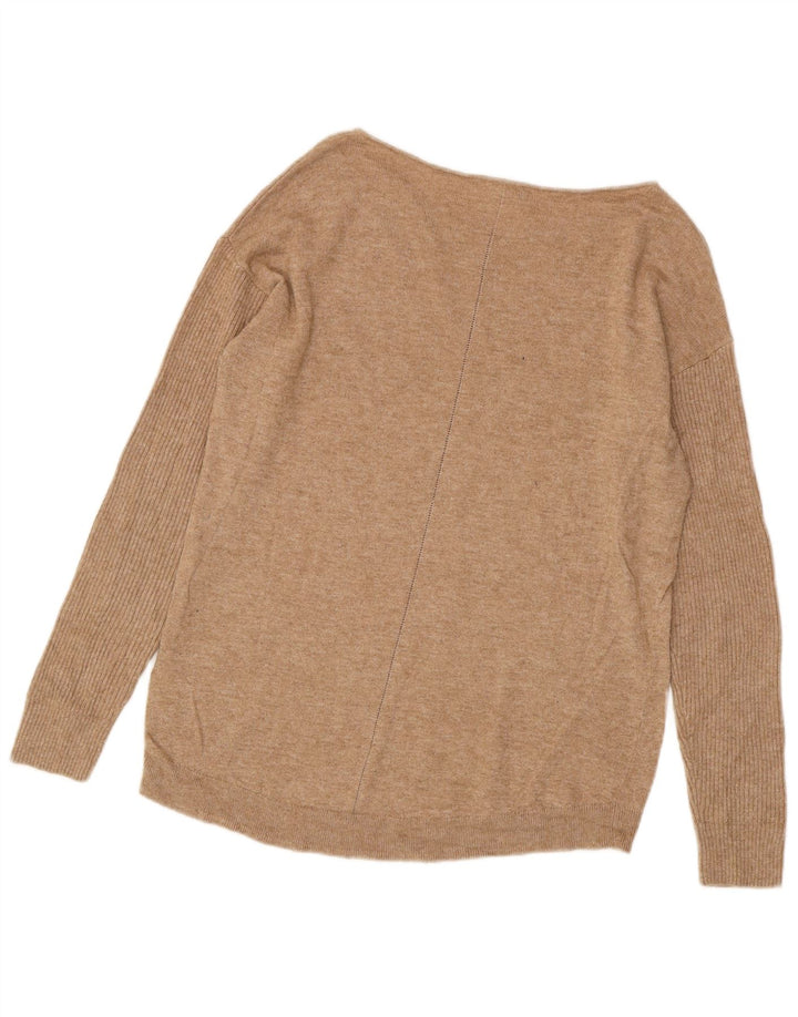 WHITE STUFF Suéter tipo jersey con cuello barco para mujer UK 40 Viscosa beige mediana