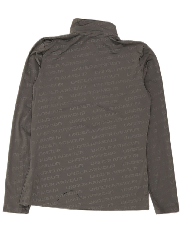 Under Armour Mens Graphic Zip Neck Tracksuit Top Medium Grey Polyester