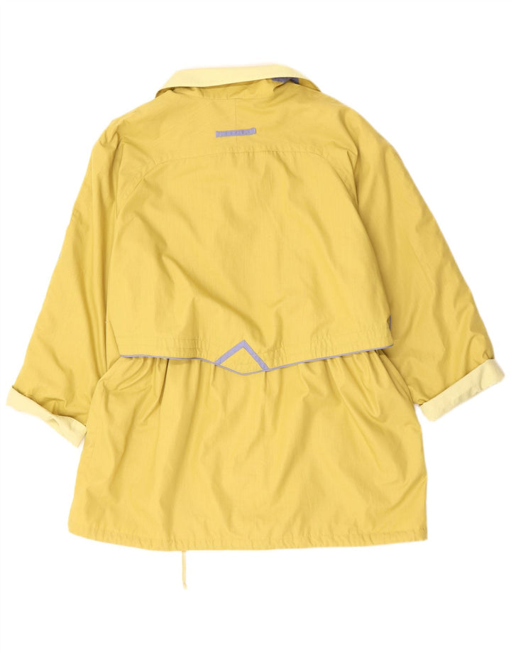 Vintage mujer chaqueta utilitaria Reino Unido 14 poliéster amarillo medio