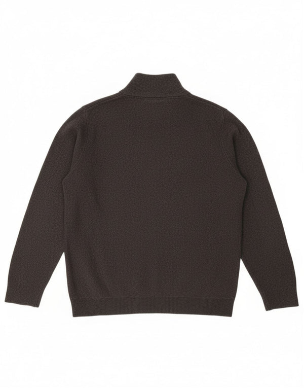 Superdry Jersey con cuello y cremallera para hombre, talla 2XL, algodón gris