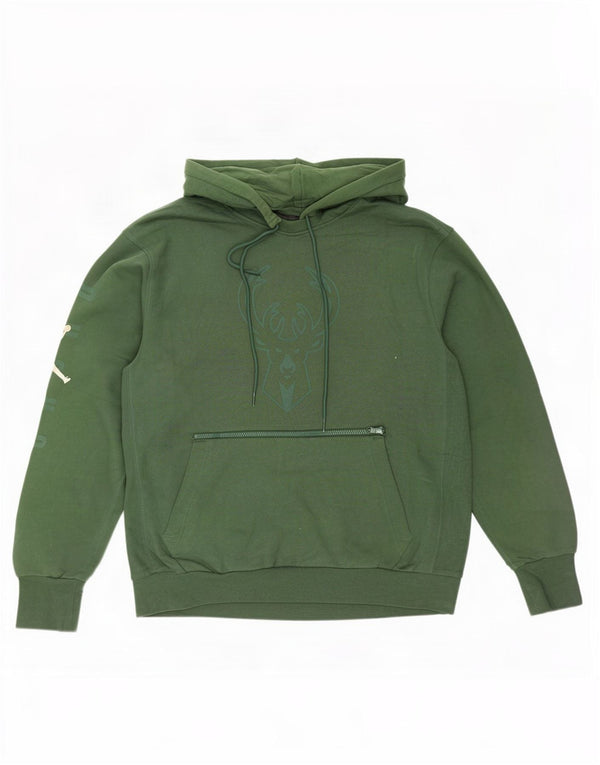 Jordan Hombre Milwaukee Bucks Sudadera Con Capucha Gráfica Jersey De Algodón Verde Medio