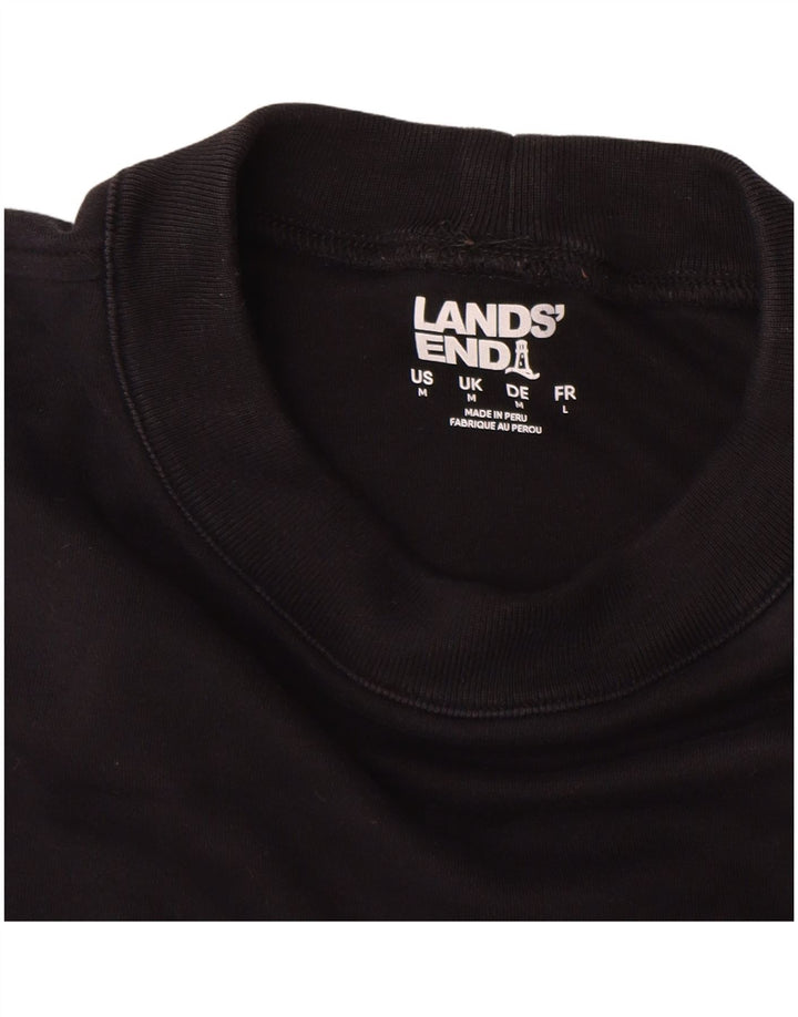 Lands End Hombre Top Manga Larga Algodón Negro Mediano