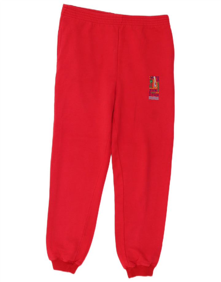 Vintage hombres chándal pantalones joggers medio rojo