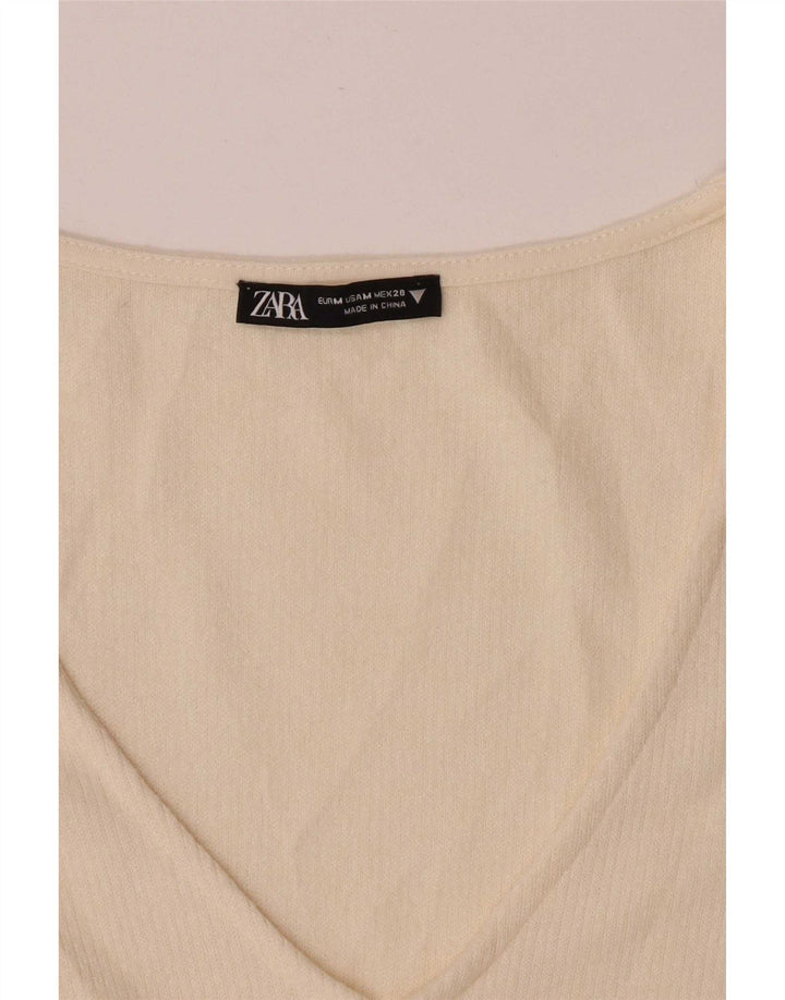 Zara Jersey Bolero para Mujer UK 12 Medium Off White