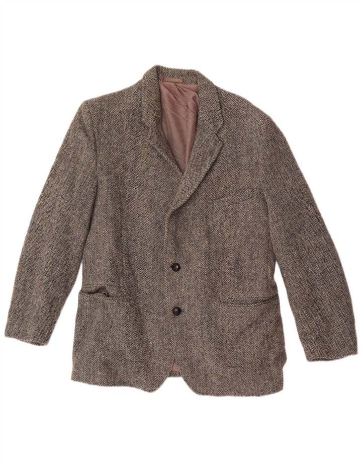 Harris Tweed Chaqueta tipo blazer de 2 botones para hombre Reino Unido 38 Lana de espiga gris medio