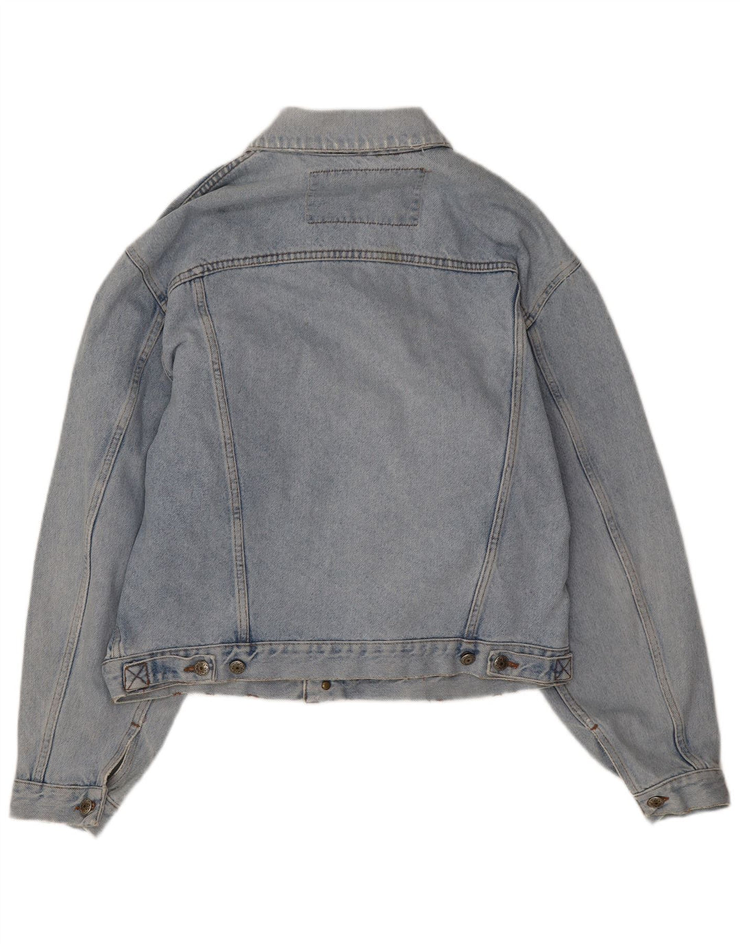 Vintage hombres chaqueta de mezclilla desgastada Reino Unido 40 algodón azul grande