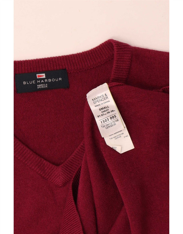 Marks & Spencer Suéter Azul Harbor con Cuello en V para Hombre Acrílico Rojo Pequeño