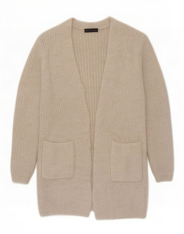 Marks & Spencer Suéter Cárdigan Abierto Largo para Mujer UK 10 Small Beige