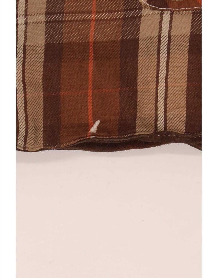 Diesel Chaqueta reversible para hombre UK 40 Large Marrón Cuero a cuadros