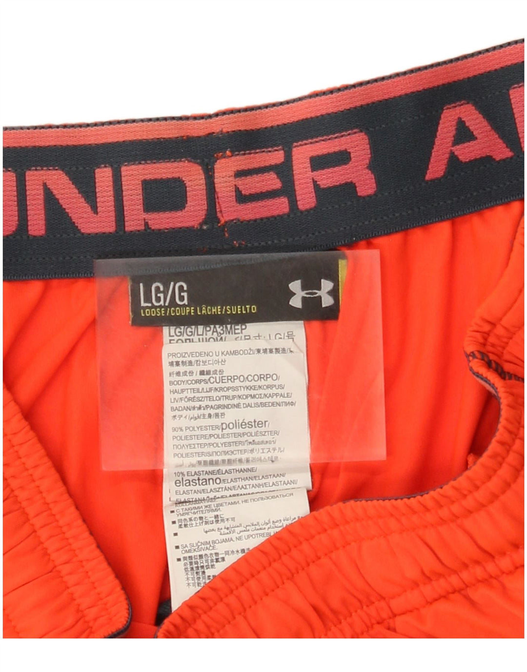 Under Armour Pantalones cortos deportivos para hombre poliéster naranja grande