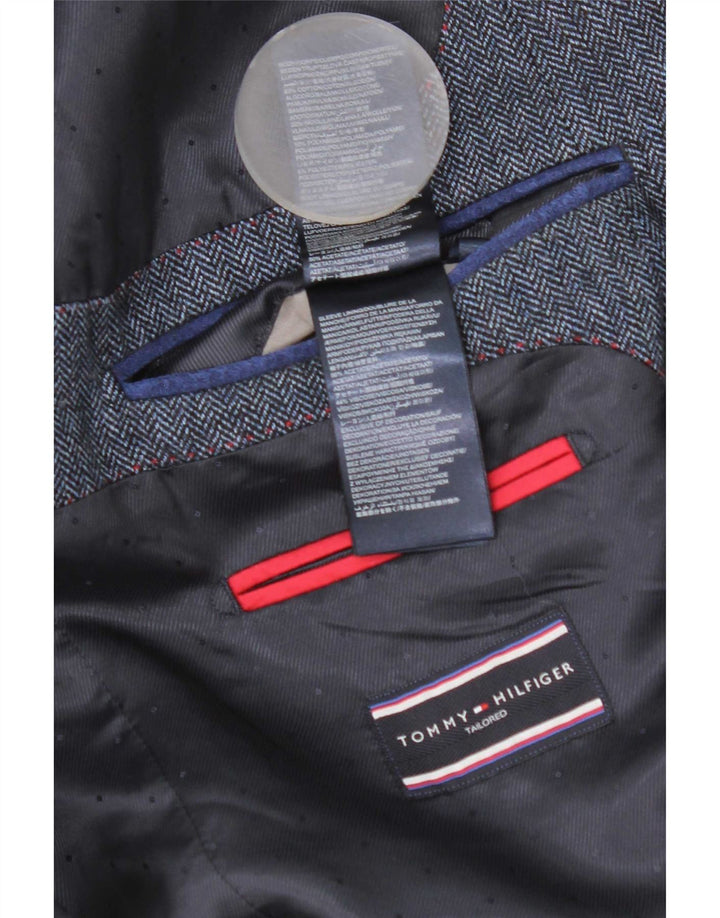 Tommy Hilfiger Chaqueta Blazer a Medida para Hombre IT 50 Grande Azul Marino