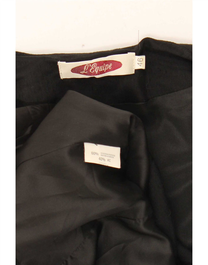 L'Equipe Chaqueta Blazer de Manga Corta con 4 Botones para Mujer IT 46 Grande Negro