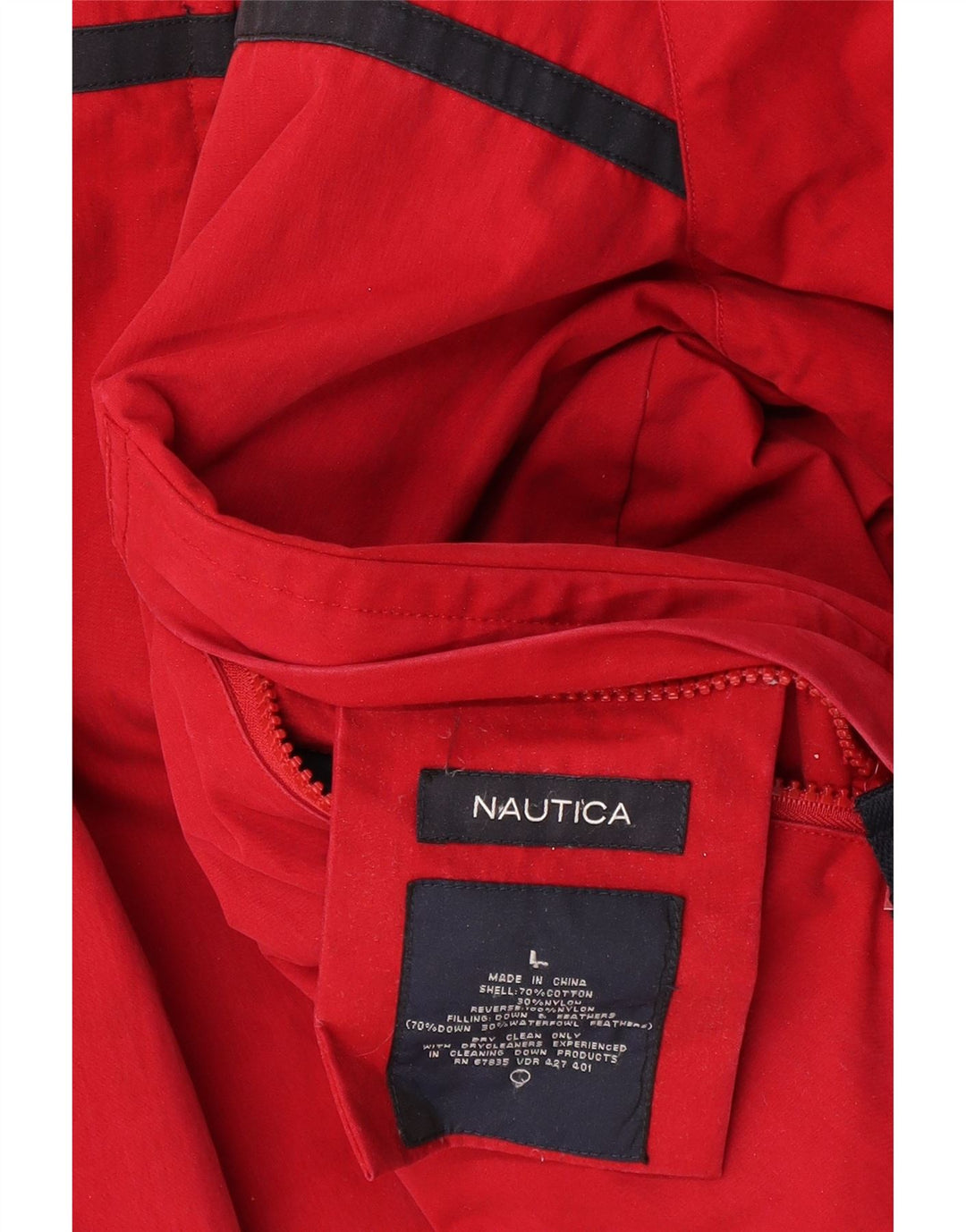 NAUTICA Chaqueta reversible acolchada con capucha para hombre UK 40 Large Red Colourblock