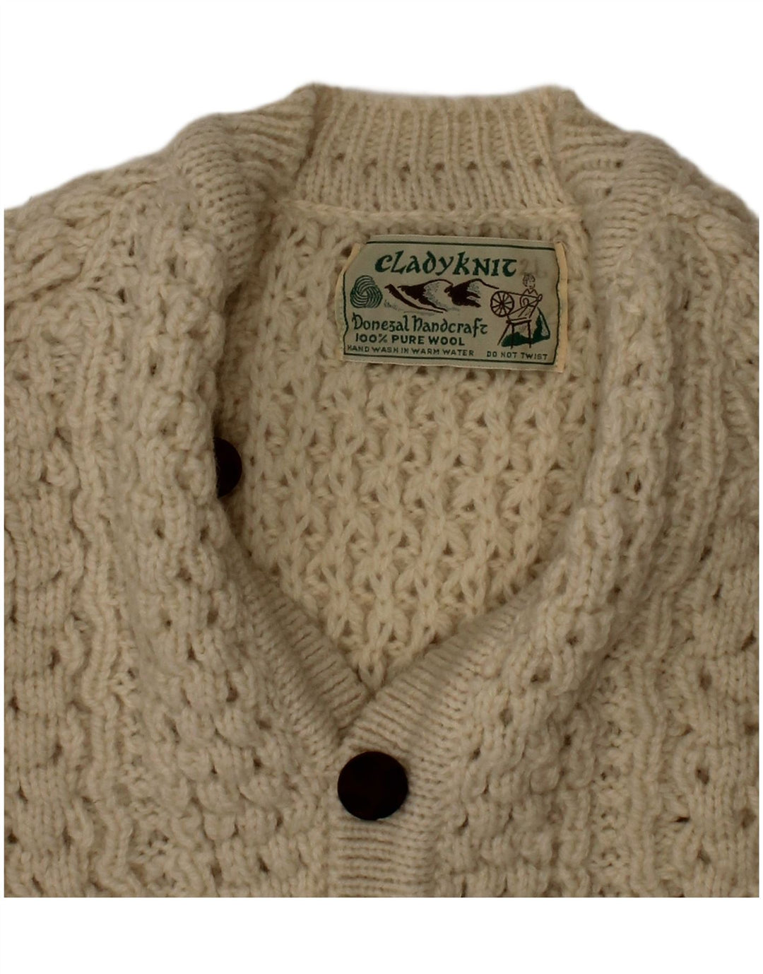 Cladyknit Cárdigan para niño 3-4 años Lana Beige