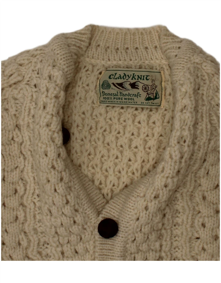 Cladyknit Cárdigan para niño 3-4 años Lana Beige