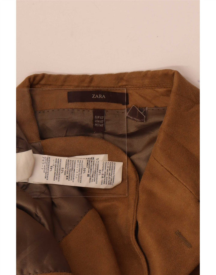 Zara Chaqueta tipo blazer de pana con 3 botones para hombre EU 50 Medium Beige Colourblock