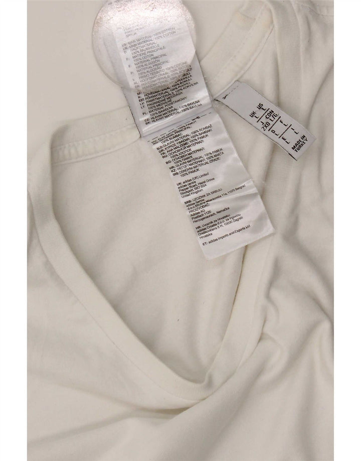 Adidas - Camiseta para hombre, talla grande, algodón blanco