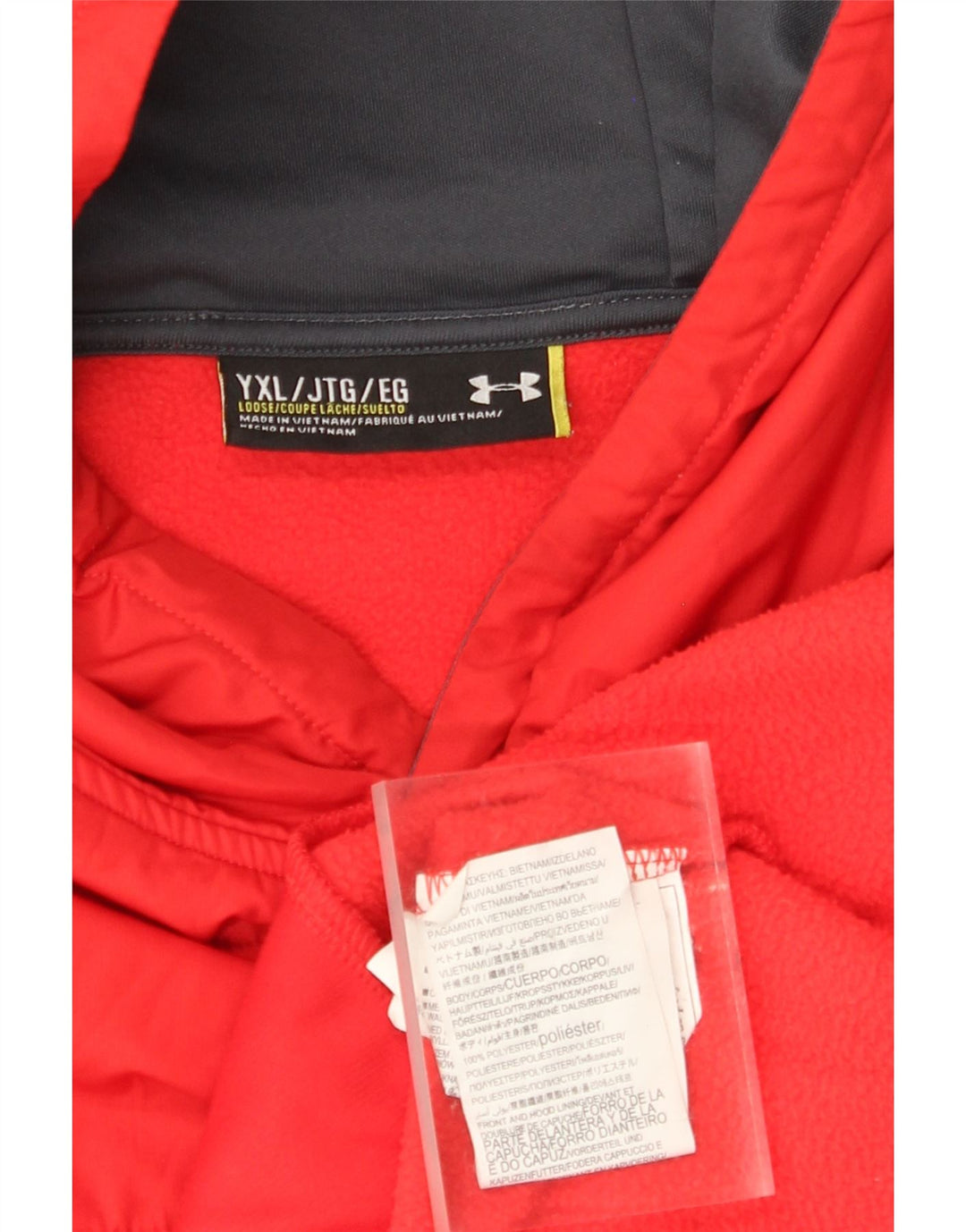 UNDER ARMOUR Jersey con capucha para niño 13-14 años XL Rojo Poliéster