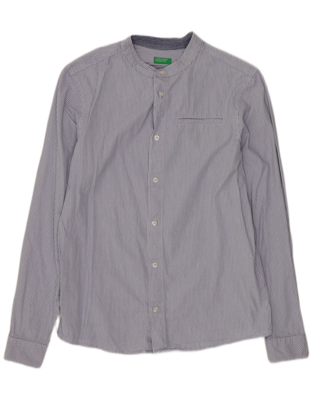 BENETTON Camisa Niño 13-14 Años 3XL Azul Cuadros Algodón
