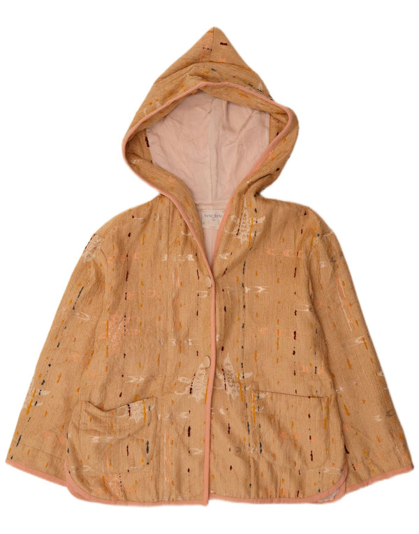 Forte Abrigo con capucha para mujer UK 46 Viscosa con lunares beige grande