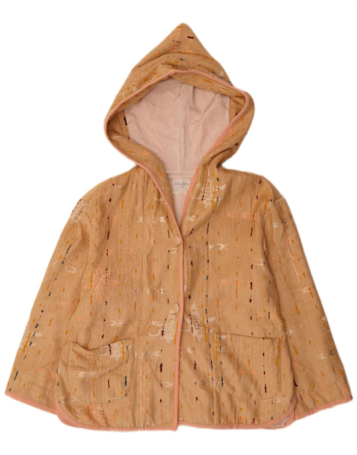 Forte Abrigo con capucha para mujer UK 46 Viscosa con lunares beige grande