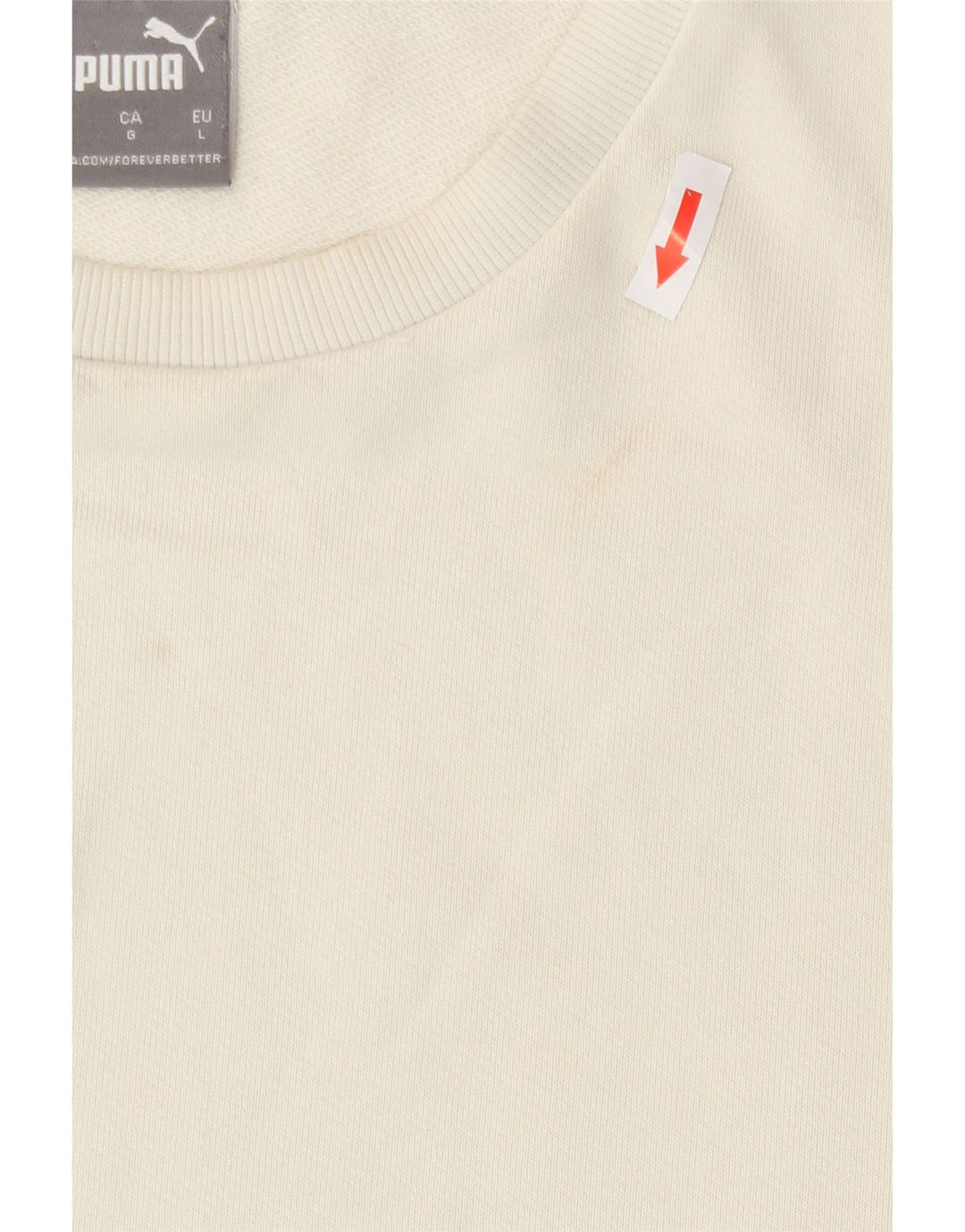 Puma Sudadera Con Estampado De Hombre, Jersey Grande De Algodón Blanco Con Bloques De Color