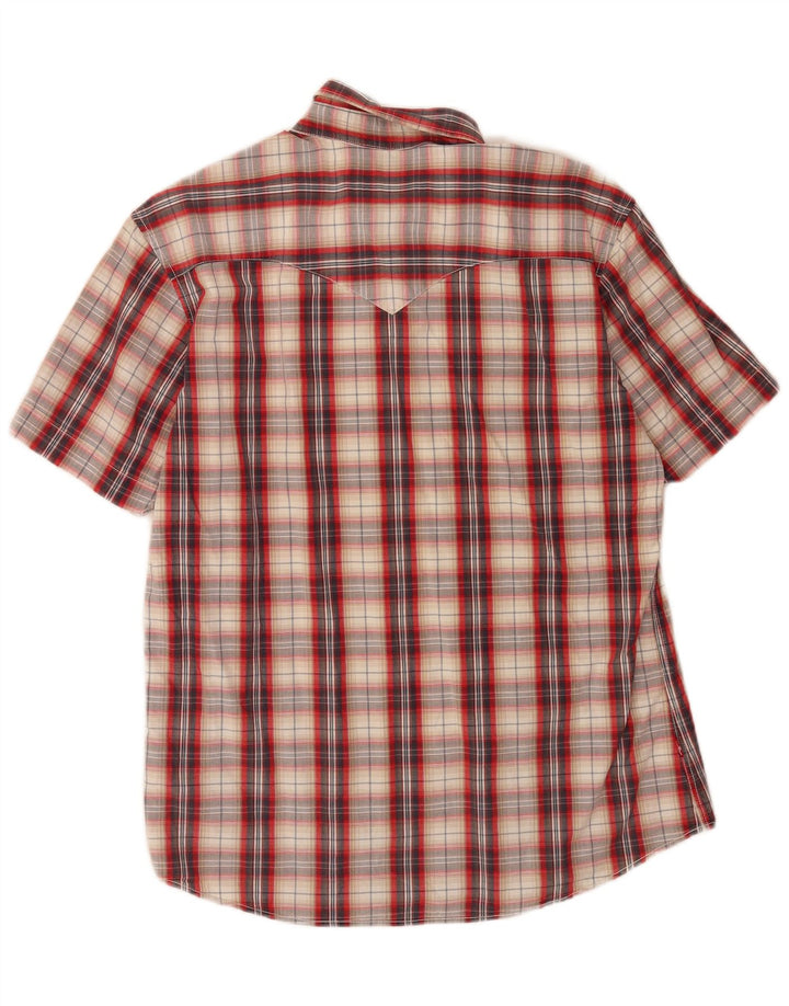 Levi's Camisa de corte clásico de manga corta para hombre de algodón a cuadros rojos grandes
