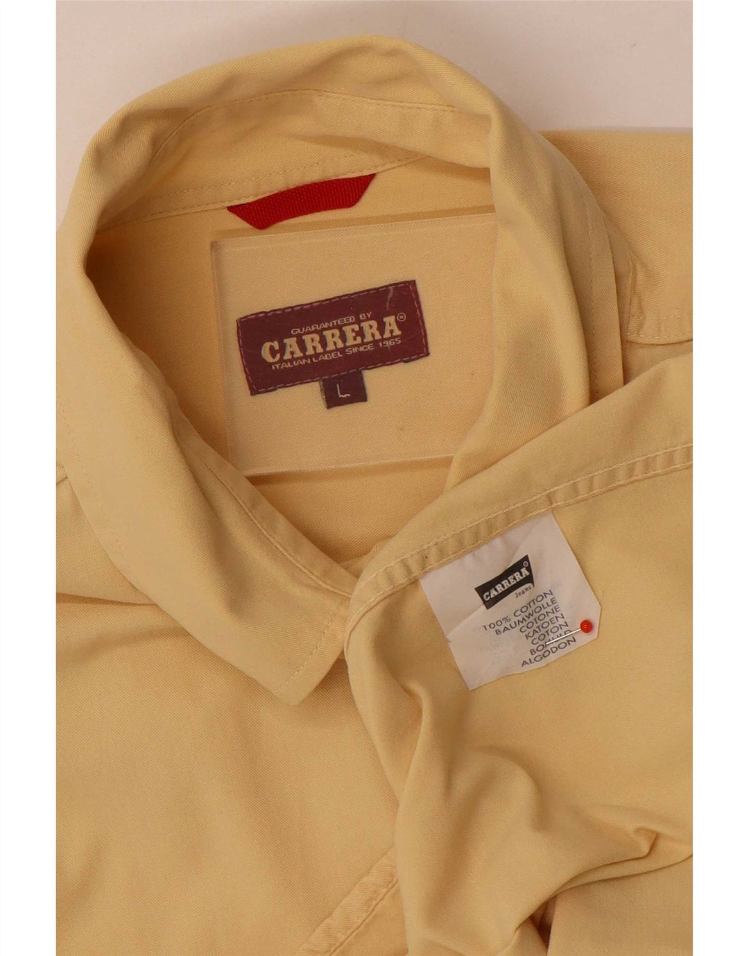 Camisa Carrera Hombre Grande Algodón Amarillo