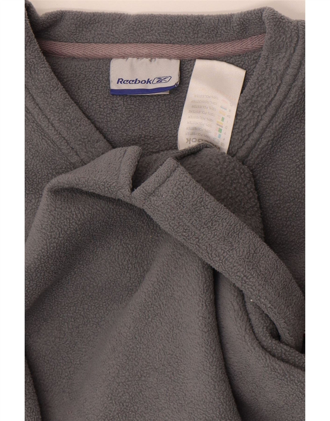 Reebok - Jersey de forro polar para hombre, poliéster gris grande