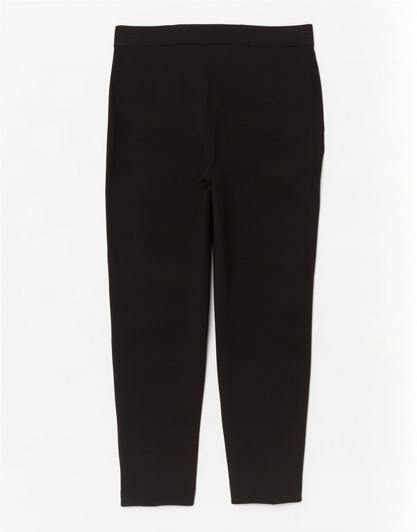 Marks & Spencer Pantalones casuales cónicos para mujer UK 12 Medium W30 L28 Negro