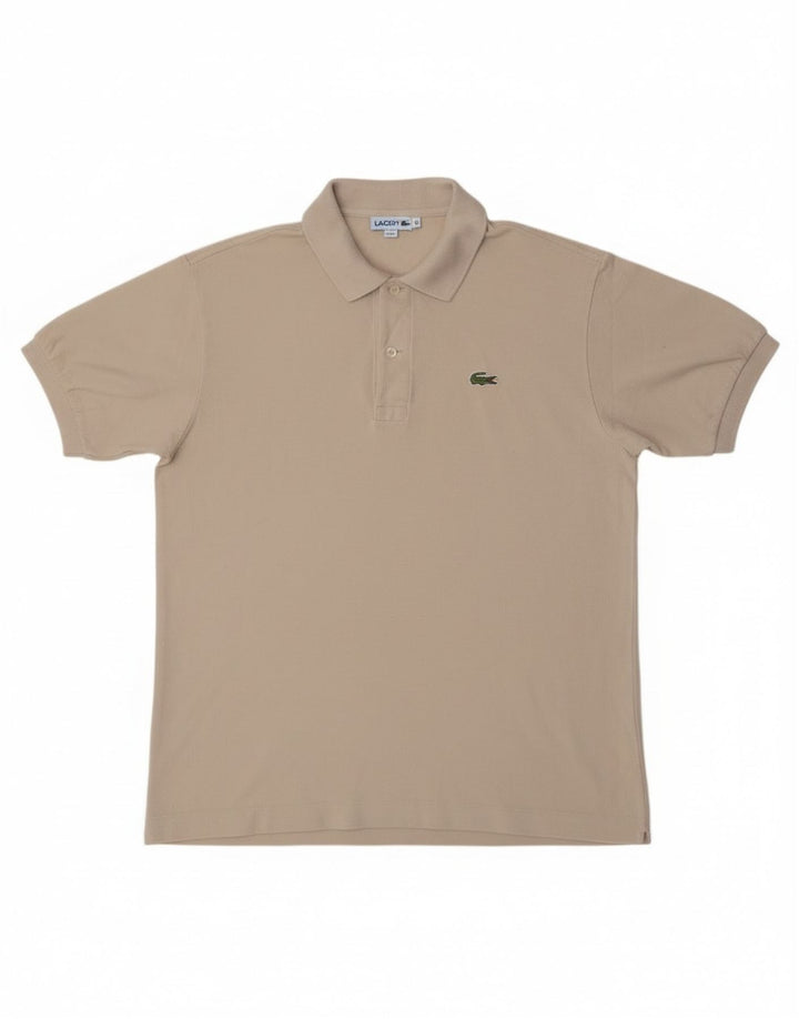 Polo Lacoste para hombre talla 4 mediano algodón blanco roto