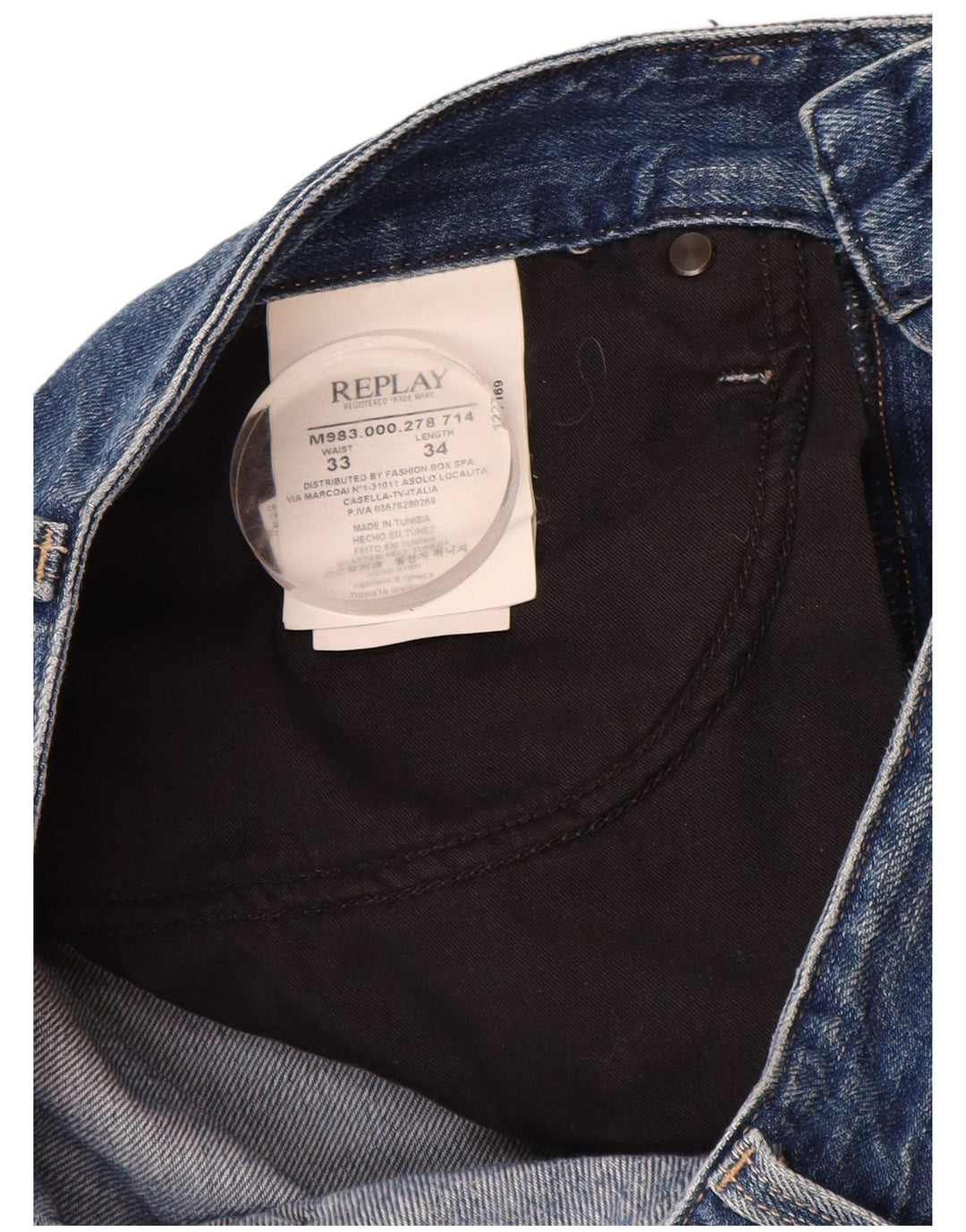 Diesel Vaqueros Rectos Hombre W33 L34 Algodón Azul