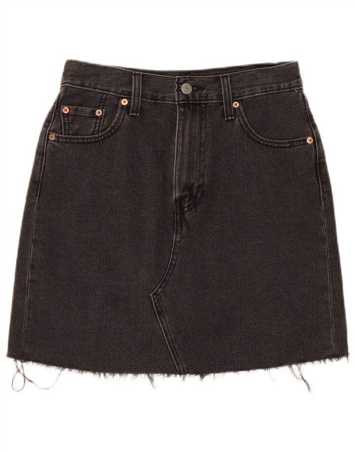 Falda Vaquera Levi's Mujer W26 Small Gris Algodón