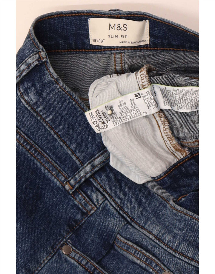Marks & Spencer Jeans ajustados para hombre W38 L29 Algodón azul