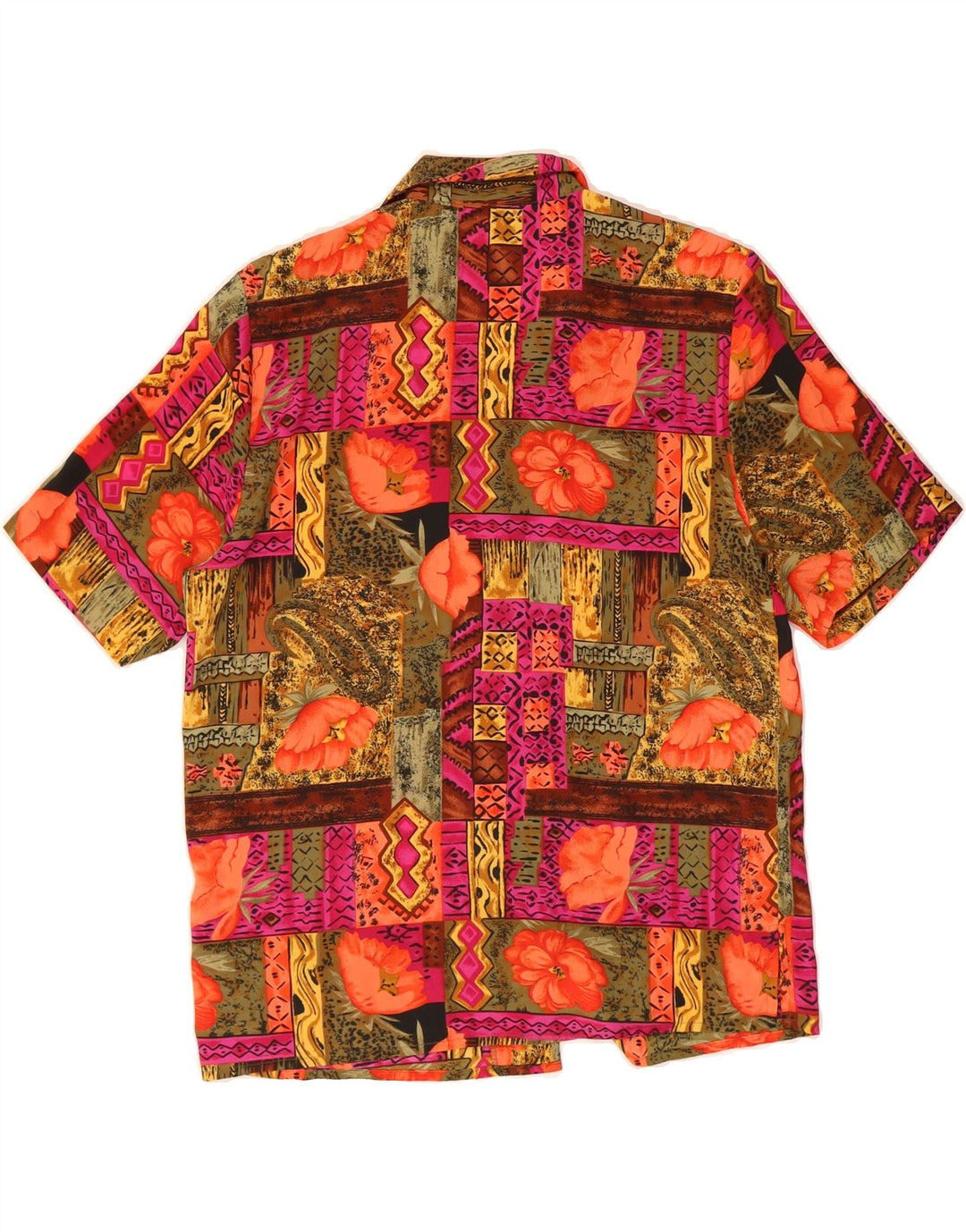 VINTAGE Womens Short Sleeve Shirt US 8 Medium Multicoloured Floral Vintage Vintage and Second-Hand Vintage from Messina Hembry 