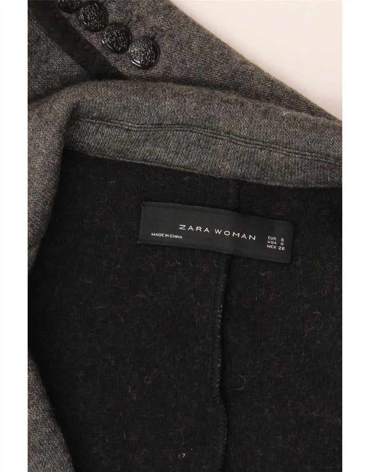 Zara Chaqueta Blazer De Punto De 2 Botones para Mujer UK 10 Small Grey