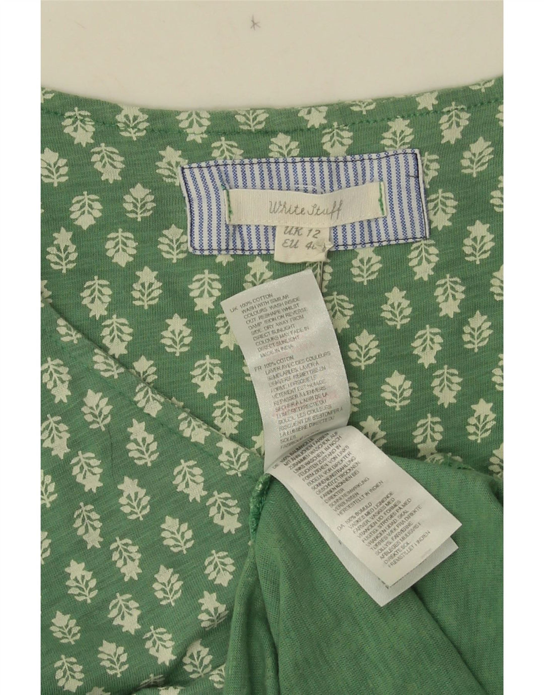 Vestido largo para mujer de White Stuff, talla 48, algodón verde medio con estampado floral
