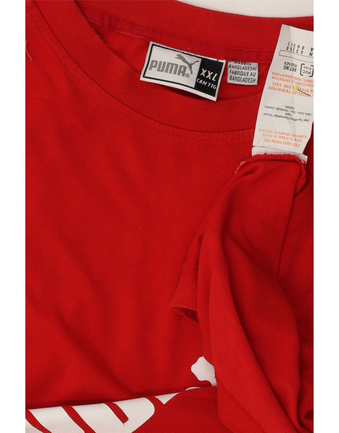 Puma Hombre Gráfico Chaleco Top 2XL Algodón Rojo