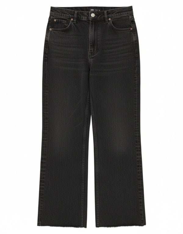 Zara Jeans Sueltos De Cintura Alta Para Mujer EU 38 Small W28 L30 Algodón Gris