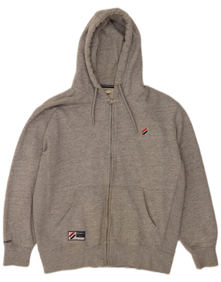 Superdry Sudadera con capucha y cremallera para hombre XL Algodón gris