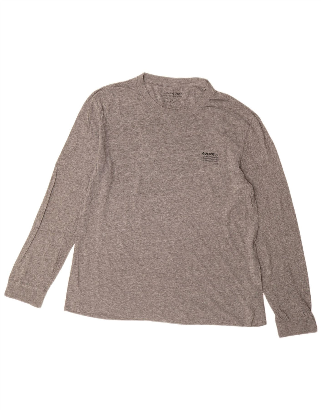 Guess Camiseta Regular Fit De Manga Larga De Algodón Moteado Gris Grande Para Hombre