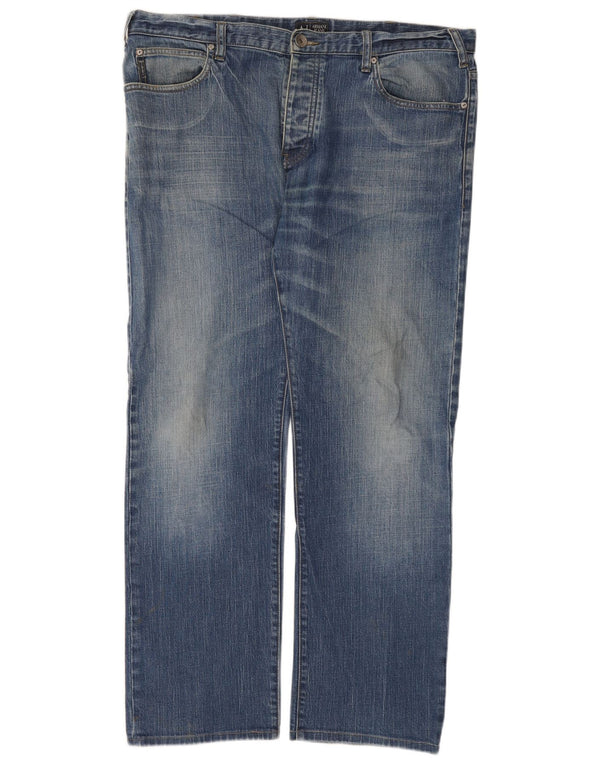 Armani Mens Straight Jeans W36 L30 Blue Cotton