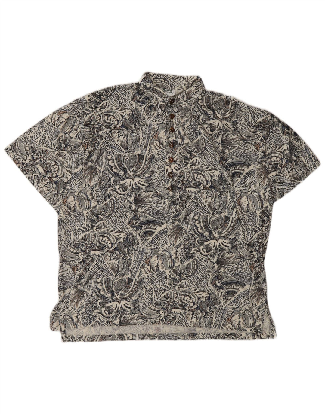 Manuel Ritz Camisa tipo jersey de manga corta para hombre IT 50 Medium Grey Paisley