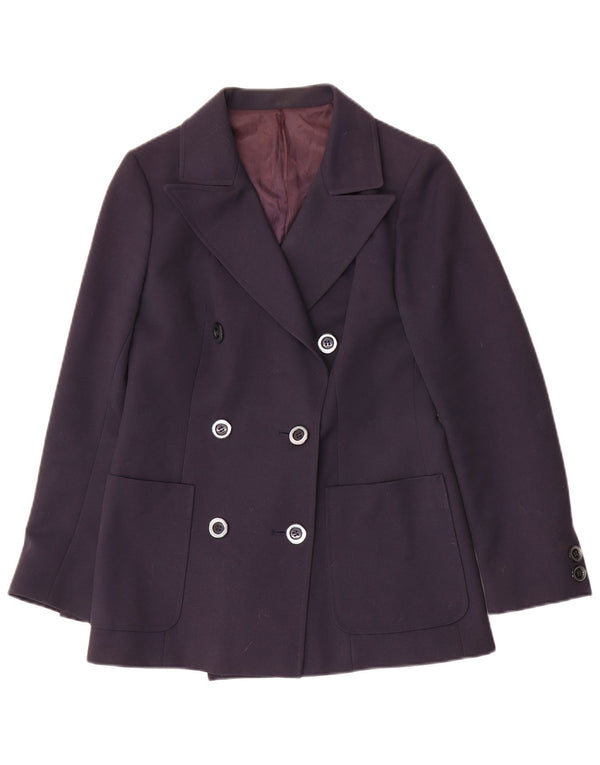 Vintage mujer chaqueta blazer de doble pecho IT 42 azul marino medio