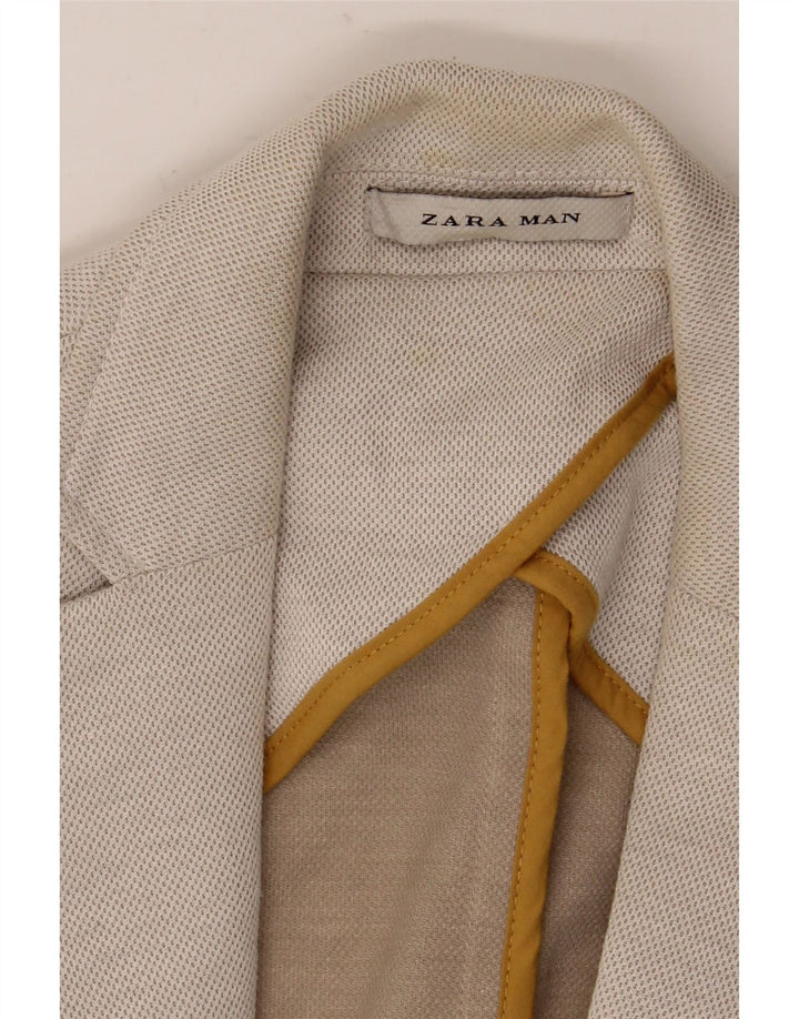 ZARA Chaqueta tipo blazer de 2 botones para hombre EU 52 Poliéster gris grande
