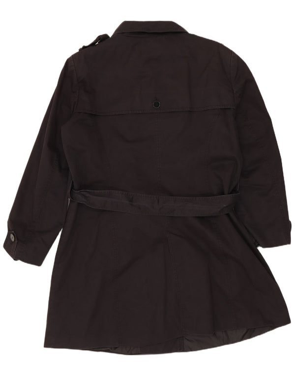 Zara Mujer Gabardina UK 20 2XL Azul Marino Algodón