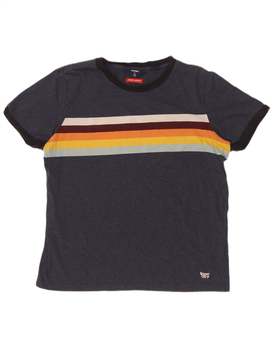 Superdry Camiseta para Hombre Top Medium Azul Marino Colorblock
