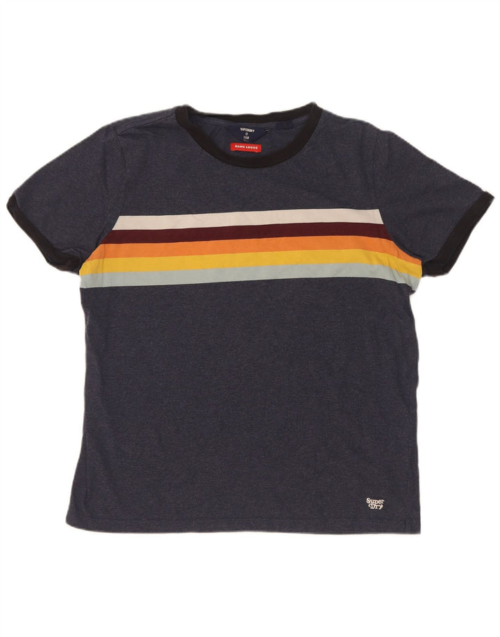 Superdry Camiseta para Hombre Top Medium Azul Marino Colorblock